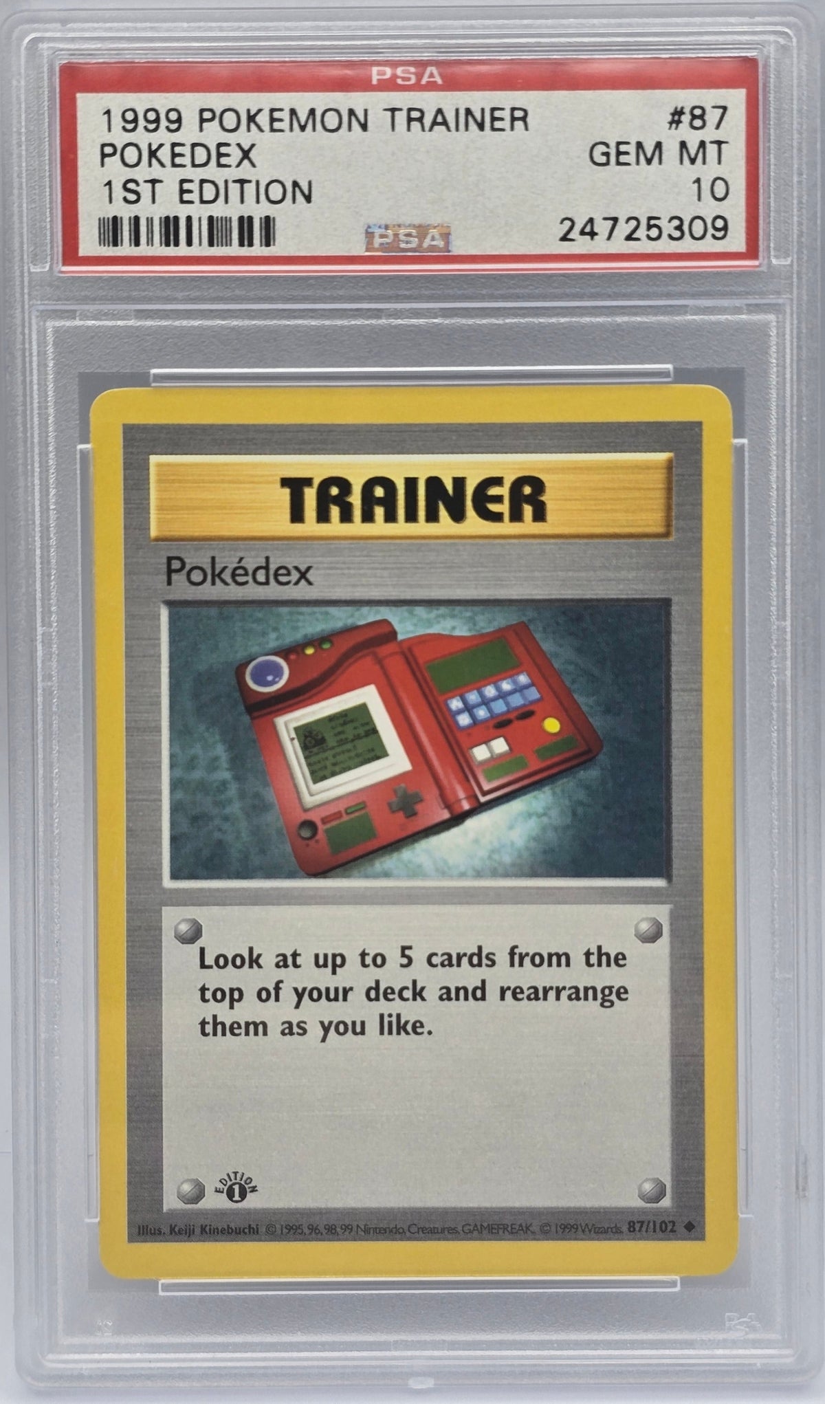 Pokemon - PSA 10 1st Edition Pokedex 87/102 Base Set
