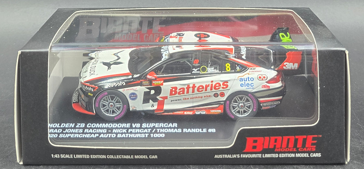 BIANTE 1:43 Holden ZB Commodore V8 Supercar Brad Jones Racing - Nick Percat / Thomas Randle #8 2020 Supercheap Auto Bathurst 1000