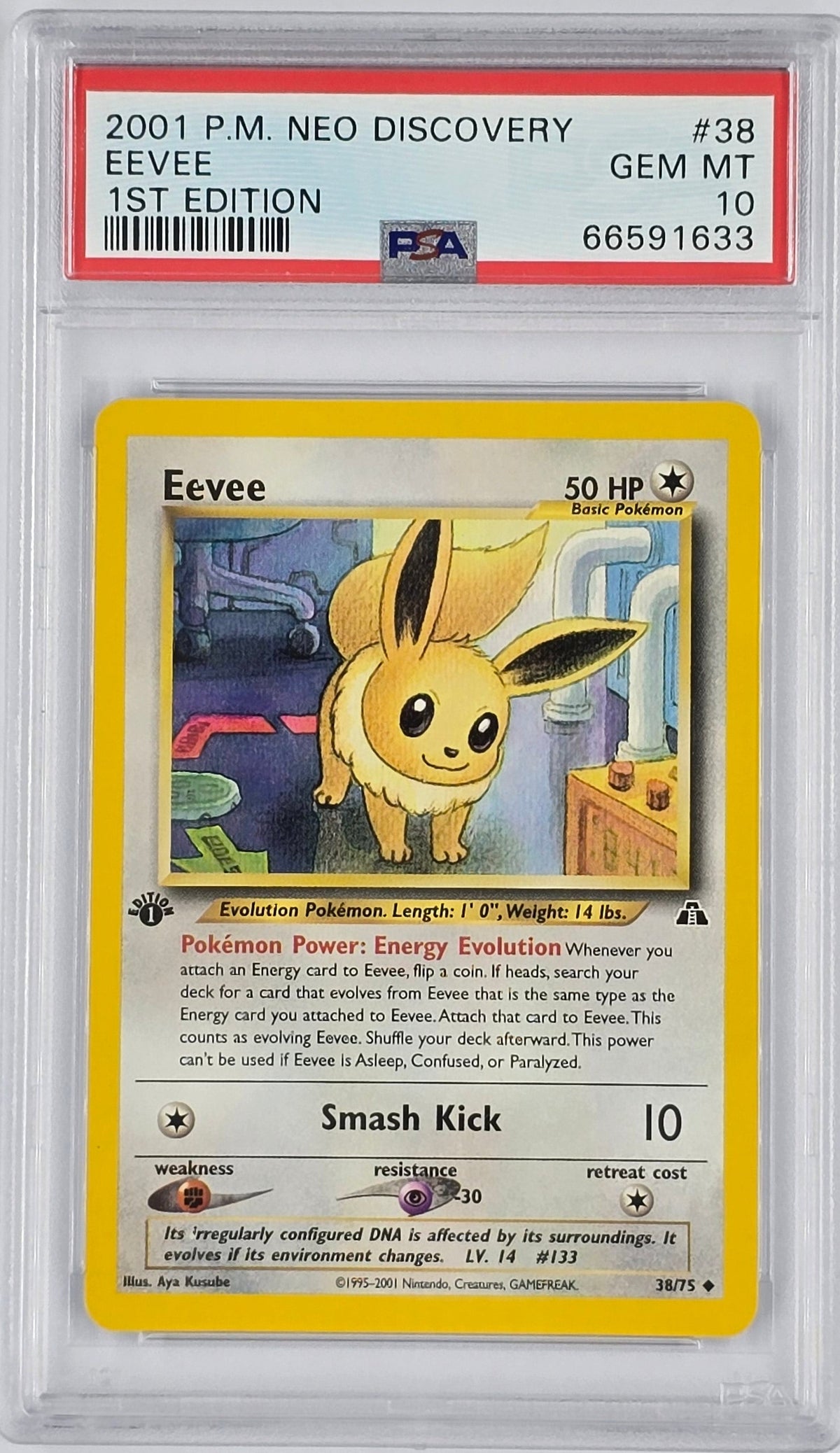 Pokemon - PSA 10 1st Edition Eevee 38/75 Neo Discovery