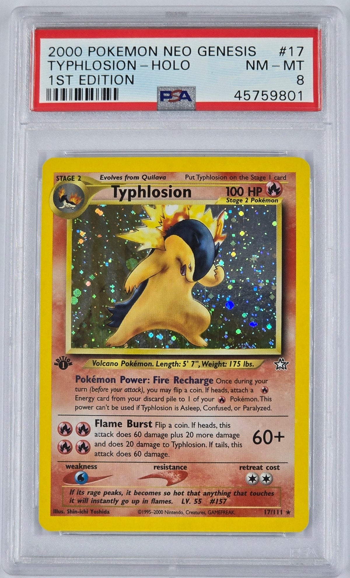 Pokemon - PSA 8 1st Edition Typhlosion 17/111 Neo Genesis