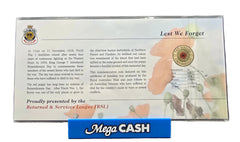RAM - 2012 - Lest We Forget - Red Poppy - Carded Coloured $2 Coin