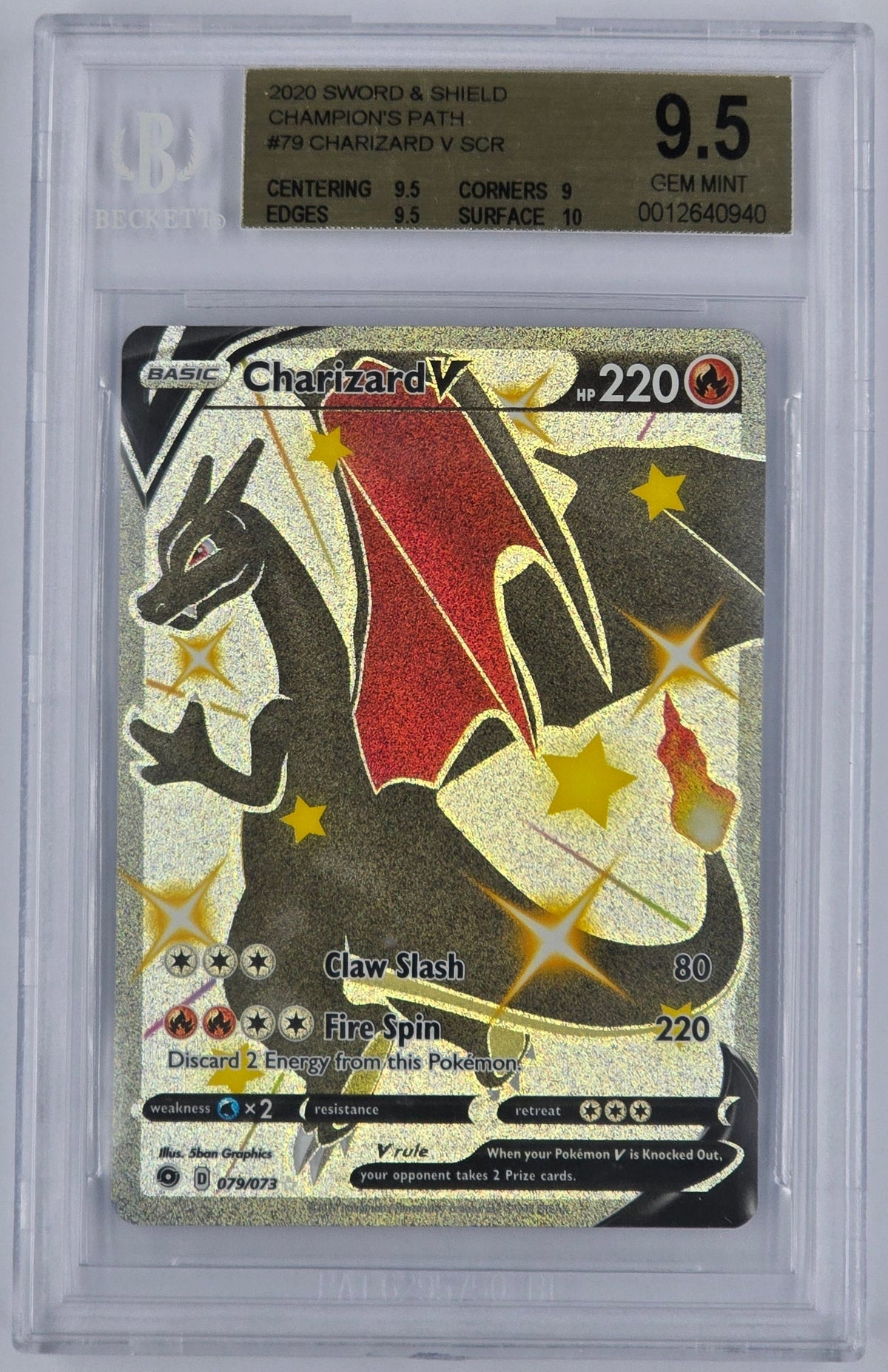 Pokemon - BGS 9.5 Charizard V 079/073 Champions Path