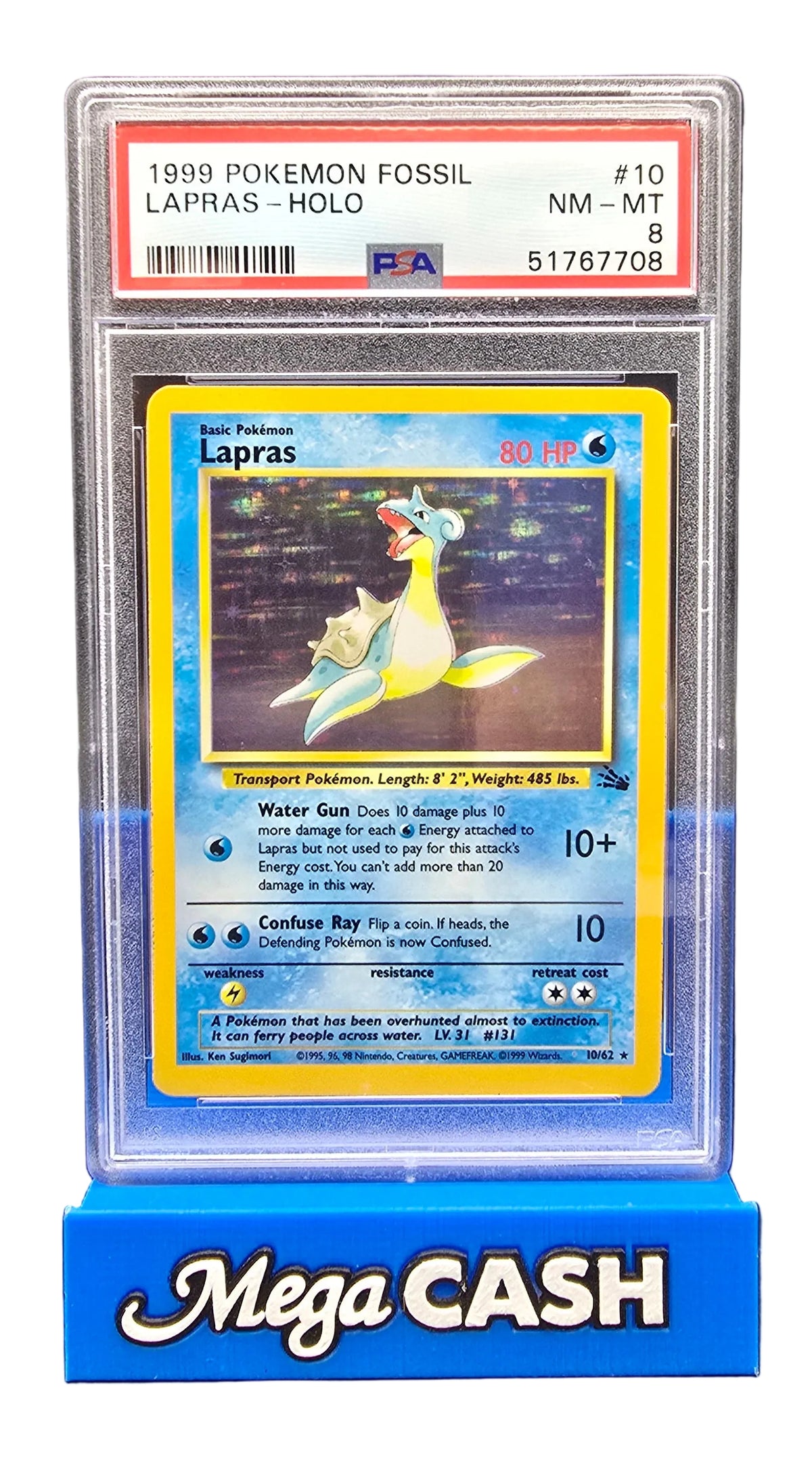 Pokémon- PSA 8 - Lapras Holo - 10/62 - Jungle