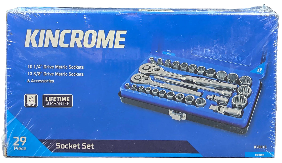 Kinchrome 1/4 and 3/8 Drive Socket Set Metric 29 Piece- K28018