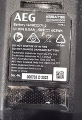 AEG - 58V 8.0Ah Battery & Charger Combo