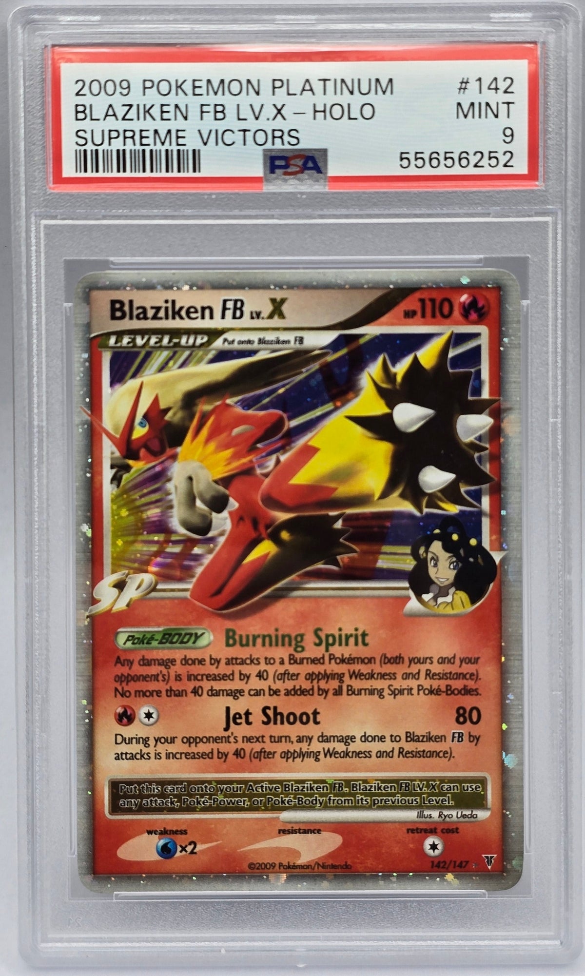 Pokemon - PSA 9 Blaziken FB LV.X 142/147 Supreme Victors
