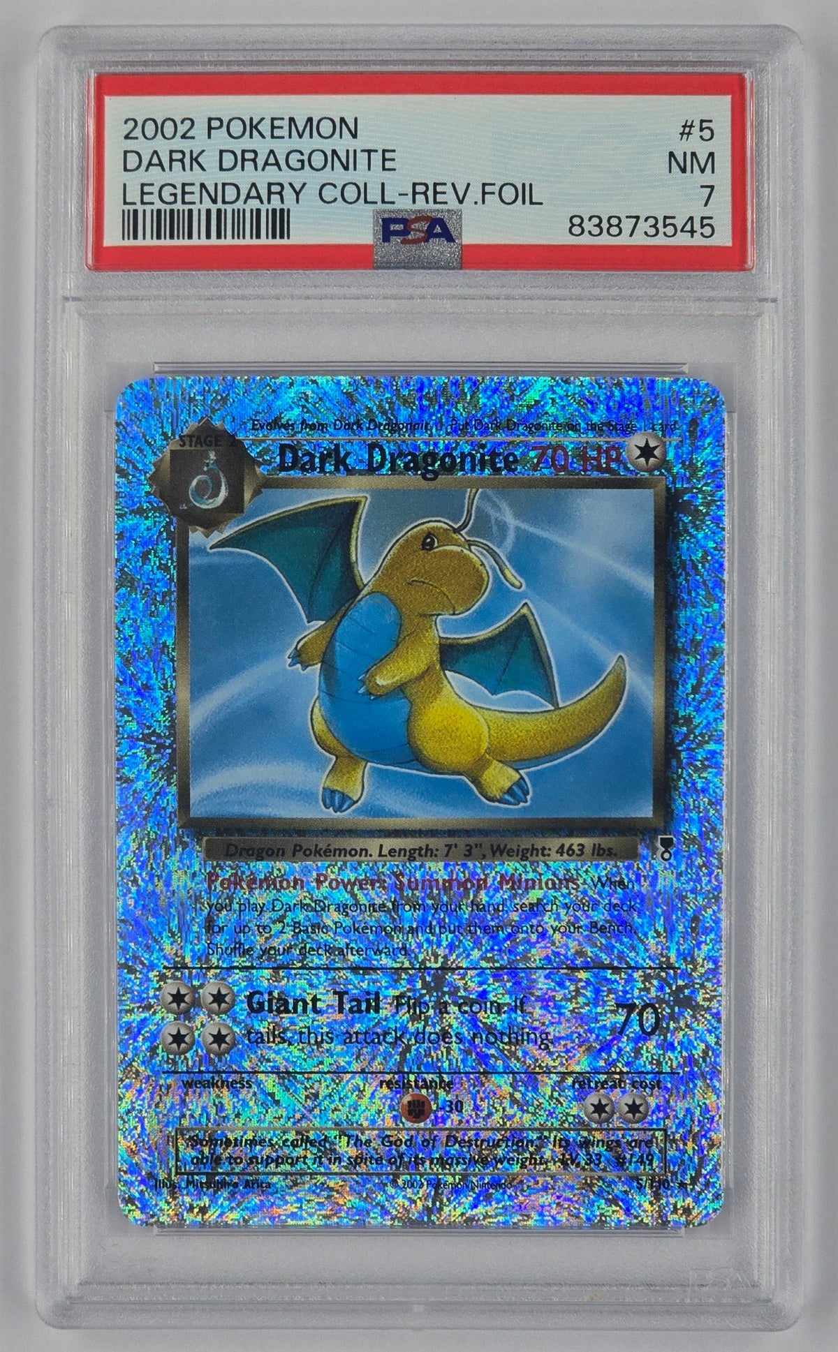 Pokemon - PSA 7 Dark Dragonite 5/110 LC Reverse Holo
