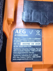 AEG - 18V Brushless Sander (A18SROSBL0) -  With Sanding Pads & With Box