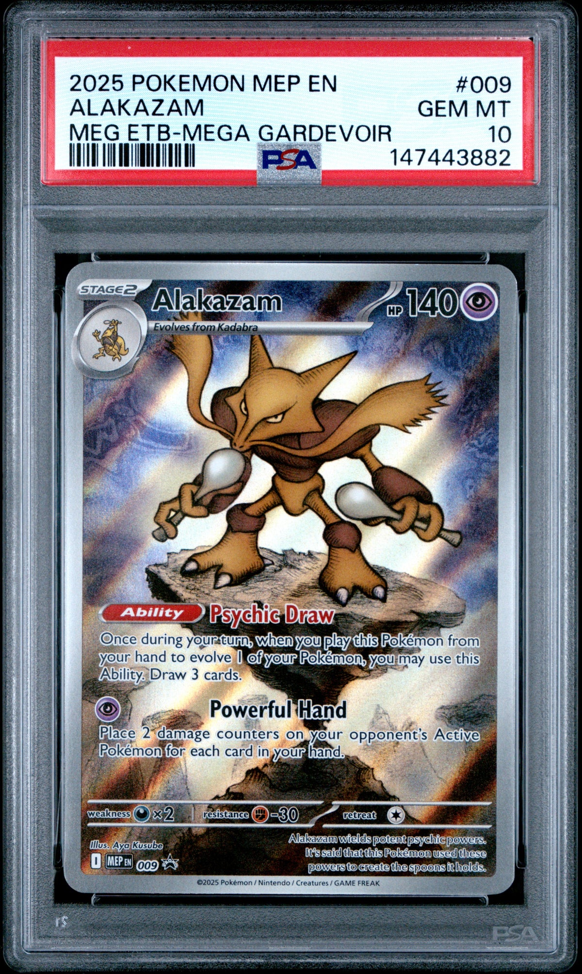 Pokémon - PSA 10 - Alakazam  - Promo 009 - Mega Evolution