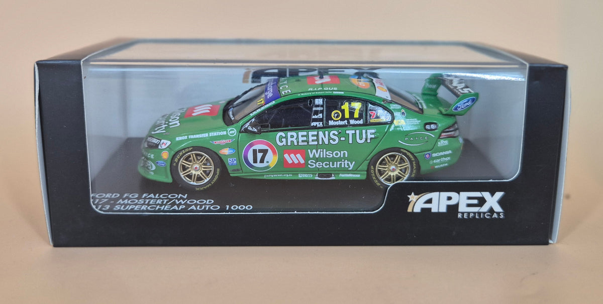 Apex Replicas–1/18 Scale Ford FG  Falcon-2013 The Wilson Security Team #17 Mostert/Wood Bathurst 1000 Scale Model Replica - BOXED