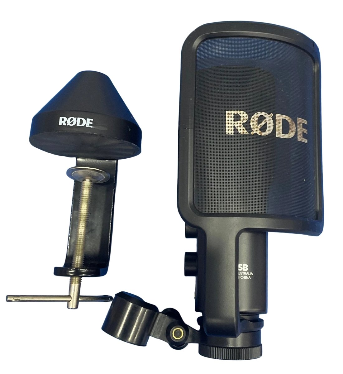 Rode NT-USB microphone and Rode PSA1 studio boom arm - Mega Cash Sydney