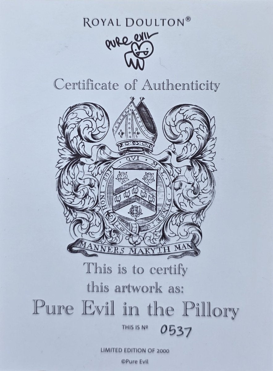 Royal Doulton - Collectors Plate With Authenticity - Pure Evil In The Pillory - 0537/2000 - Mega Cash Sydney