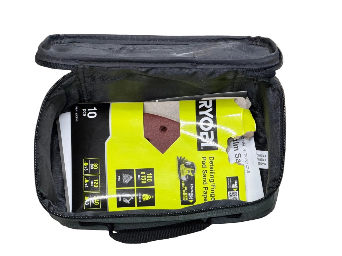 Ryobi 12V Palm Sander RPS12011 with Bag + Charger + Sanding Pads - Mega Cash Sydney