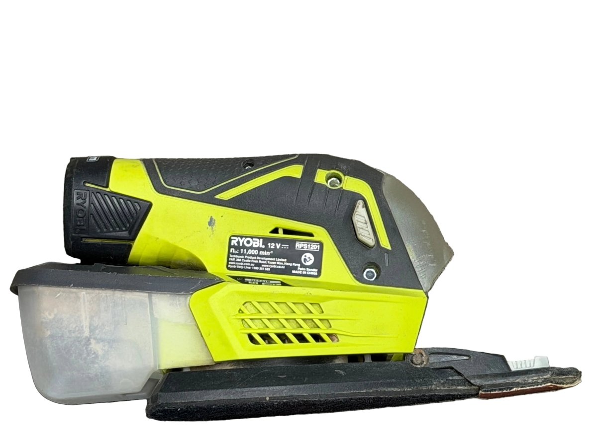 Ryobi 12V Palm Sander RPS12011 with Bag + Charger + Sanding Pads - Mega Cash Sydney