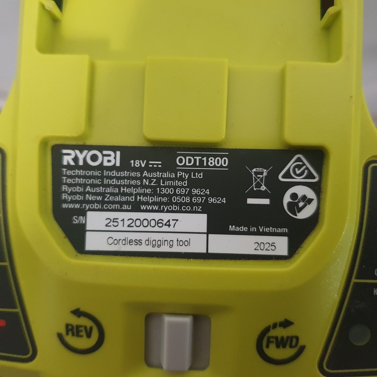 Ryobi - 18V ONE+ Brushless Cordless 150mm Planting & Digging ODT1800 + Battery & Charger - Mega Cash Sydney
