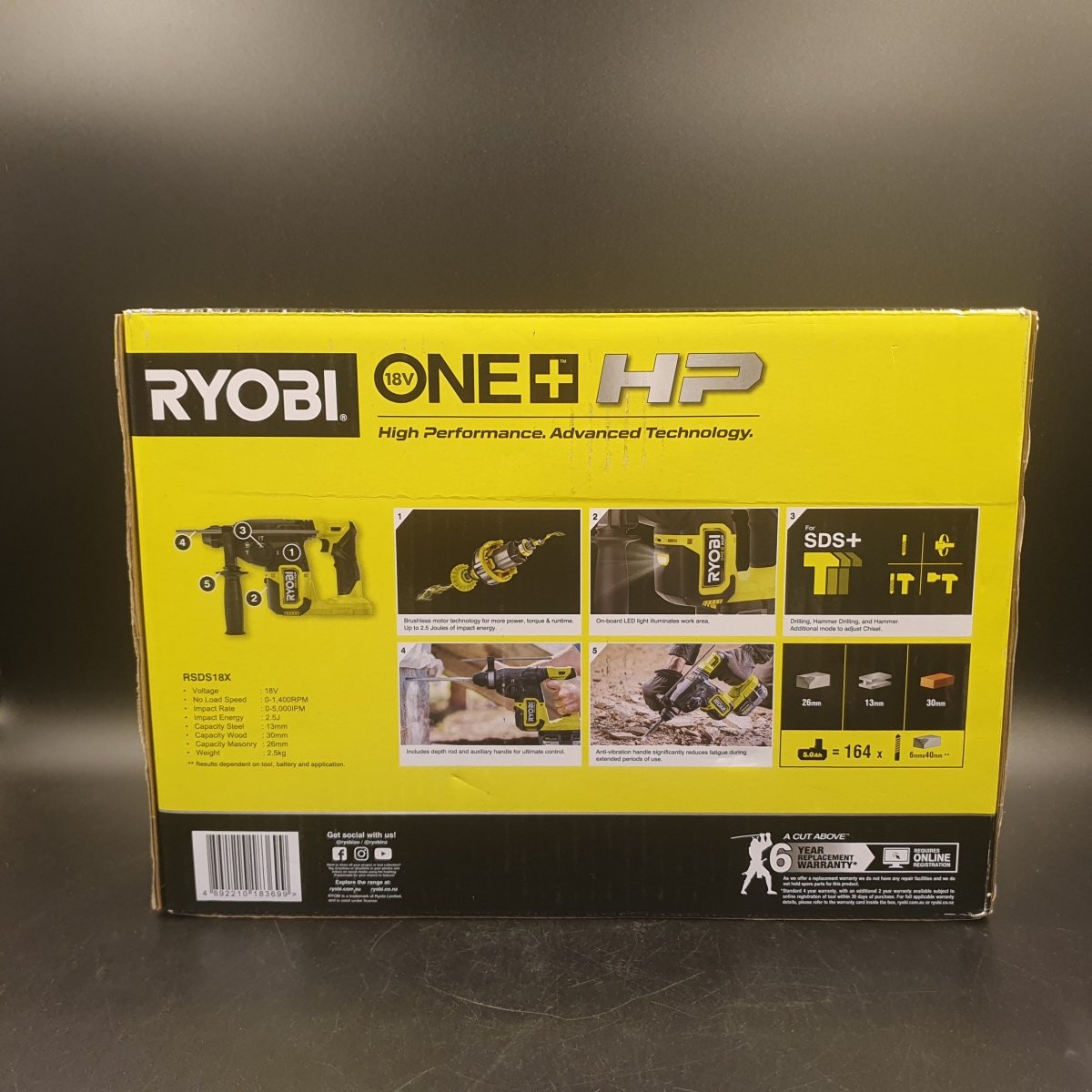 RYOBI - 18V ONE+ HP Brushless SDS Rotary Hammer Tool Only - RSDS18X - Mega Cash Sydney