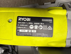 Ryobi 2000W 230mm Corded Angle Grinder EAG2023 in hard case with accessories. - Mega Cash Sydney