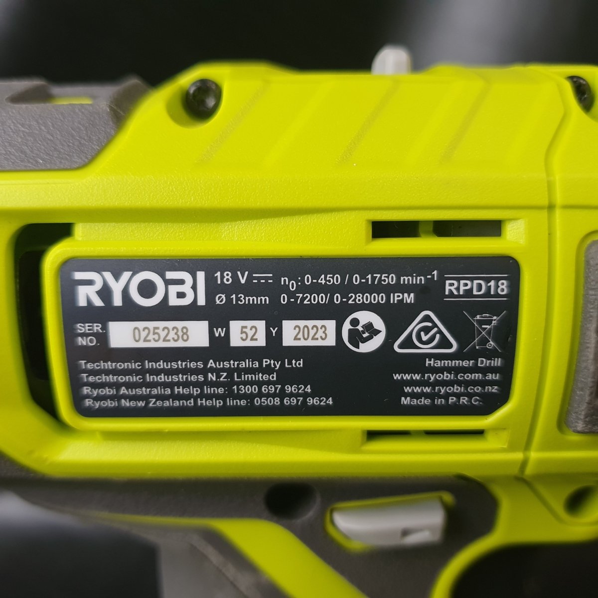 RYOBI - RPD18 - Cordless 13mm Hammer Drill Driver + 2AH Battery + Charger - Mega Cash Sydney