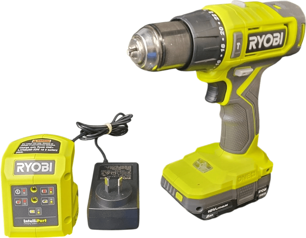 RYOBI - RPD18 - Cordless 13mm Hammer Drill Driver + 2AH Battery + Charger - Mega Cash Sydney