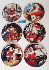 Fine Porcelain Collector - 6 x Franklin Mint Vintage Christmas plates Coca-Cola