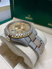 2017 "Iced-Out" Rolex Sky Dweller 42mm Two Tone Steel & Yellow - 326933