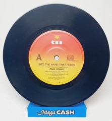 PAUL YOUNG - "Bite the Hand that Feeds" - RECORD - Vinyl 7" - RARE