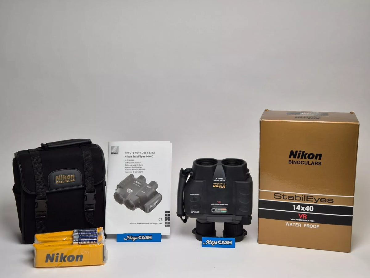 Nikon 14x40 Binoculars Stabilized VR Water Proof with Soft Case in Box + Straps