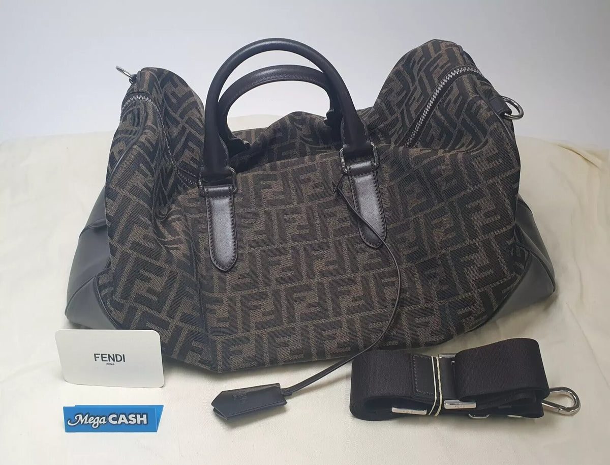 FENDI - Medium Duffle - FF Jacquard Fabric Large Bag - 7VA496AG0MF19KW - Brown