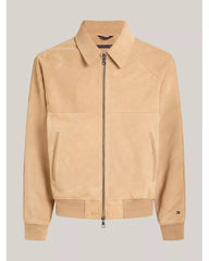 Tommy Hilfiger Dressed Casual Suede Harrington Jacket Khaki - Original RRP $1099