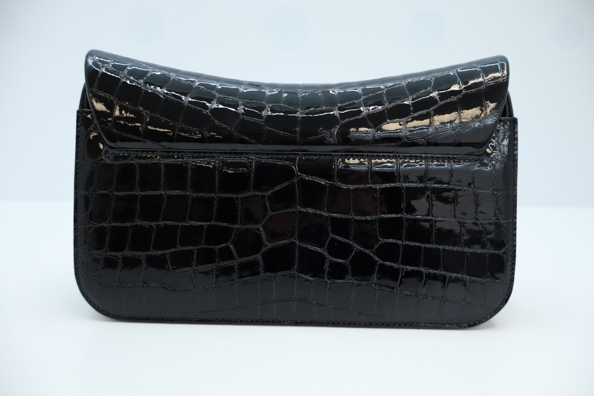 Saint Laurent Elise Shoulder Bag in Alligator-Embossed Patent Leather - Mega Cash Sydney