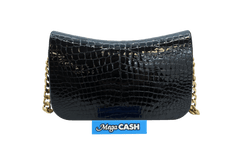 Saint Laurent Elise Shoulder Bag in Alligator-Embossed Patent Leather - Mega Cash Sydney