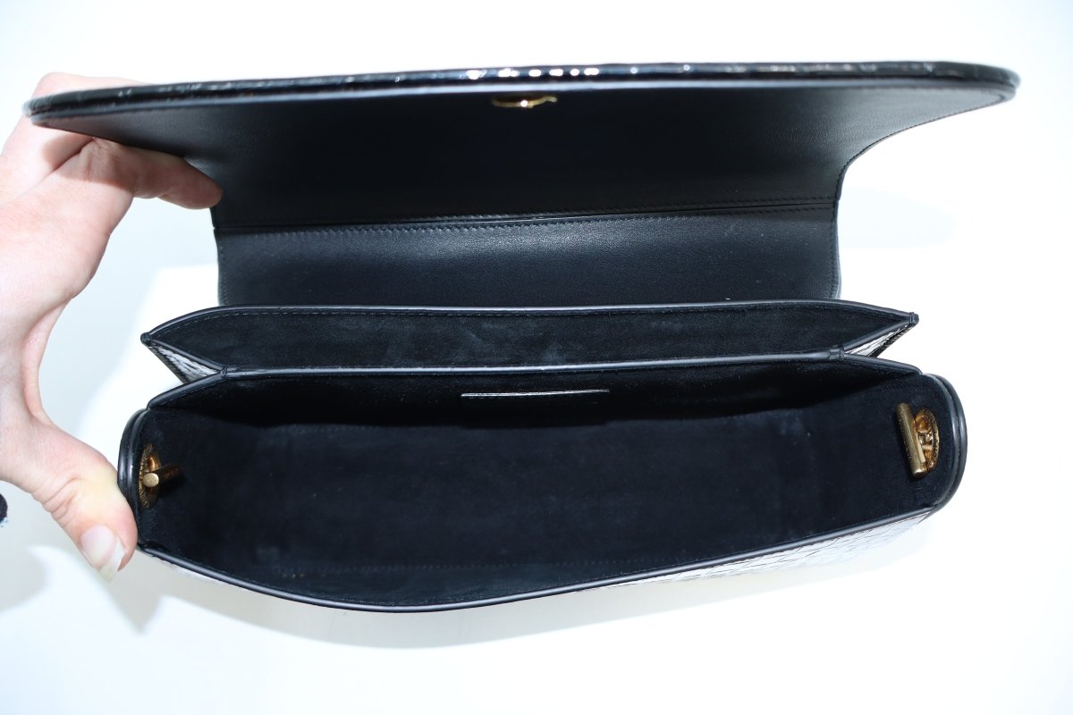 Saint Laurent Elise Shoulder Bag in Alligator-Embossed Patent Leather - Mega Cash Sydney
