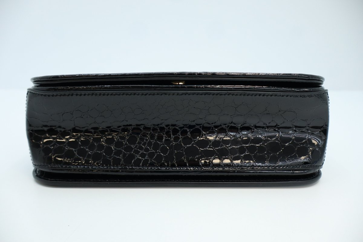 Saint Laurent Elise Shoulder Bag in Alligator-Embossed Patent Leather - Mega Cash Sydney