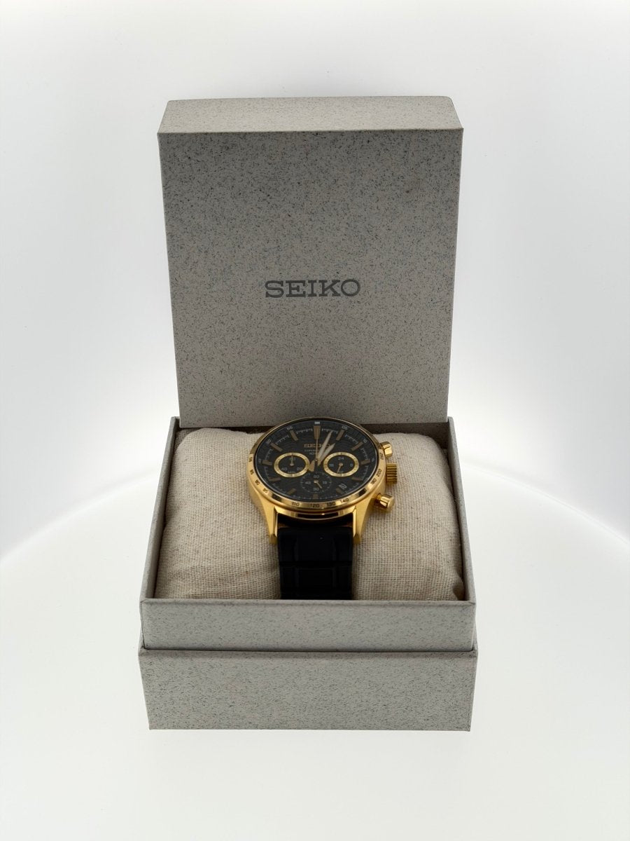 Seiko Gold Case Chronograph Men's Watch 43mm - Mega Cash Sydney
