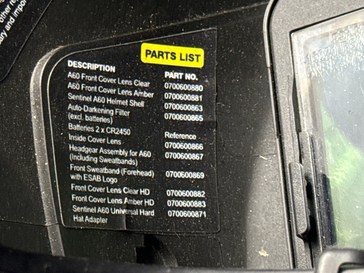 Sentinel A60 Welding Helmet - Mega Cash Sydney