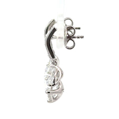 Silver Cubic Zirconia Drop Earrings with Marquise Accents - Mega Cash Sydney