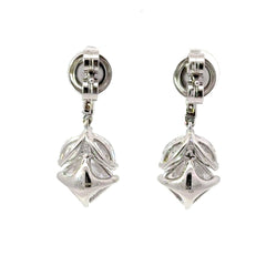 Silver Cubic Zirconia Drop Earrings with Marquise Accents - Mega Cash Sydney