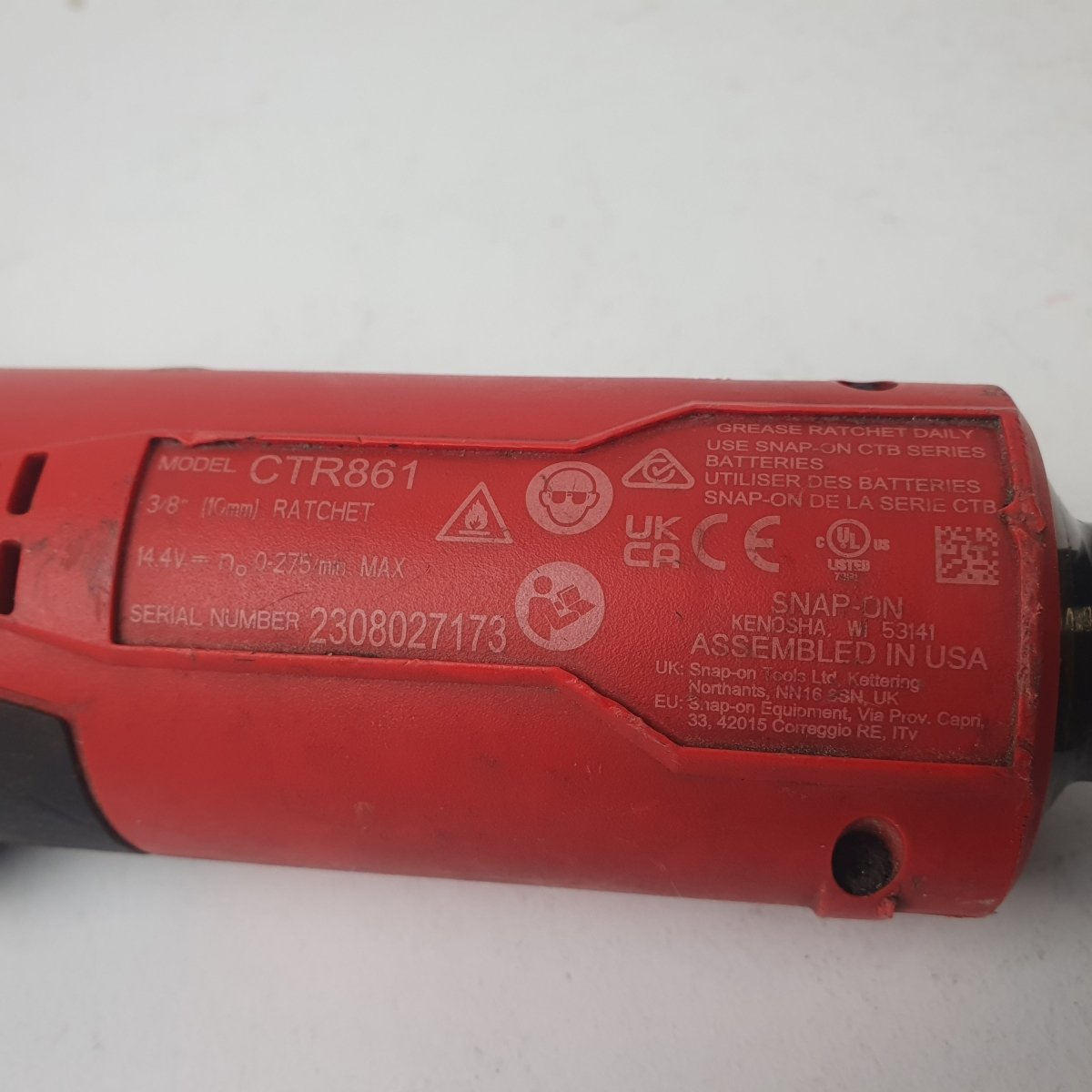 Snap On Tools 14.4V 3/8 Brushless Cordless Ratchet CTR861 - Tool Only - Mega Cash Sydney