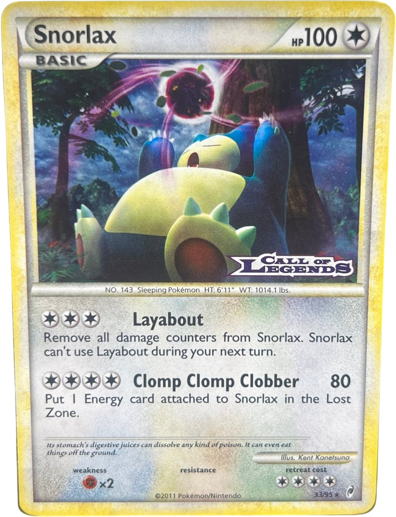 Snorlax 33/95 Call of Legends Prerelease - Mega Cash Sydney