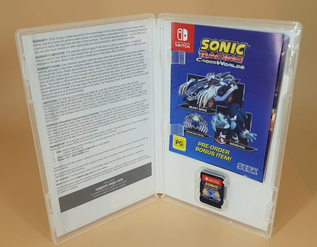 Sonic Racing Cross Worlds - Nintendo Switch Game - Mega Cash Sydney