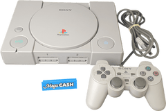 SONY PLAYSTATION CONSOLE (PS1) - SCPH - 7502 - WITH POWER CABLE & AV CABLES & CONTROLLER - Mega Cash Sydney