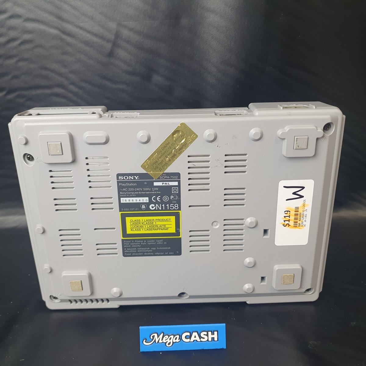 SONY PLAYSTATION CONSOLE (PS1) - SCPH - 7502 - WITH POWER CABLE & AV CABLES & CONTROLLER - Mega Cash Sydney