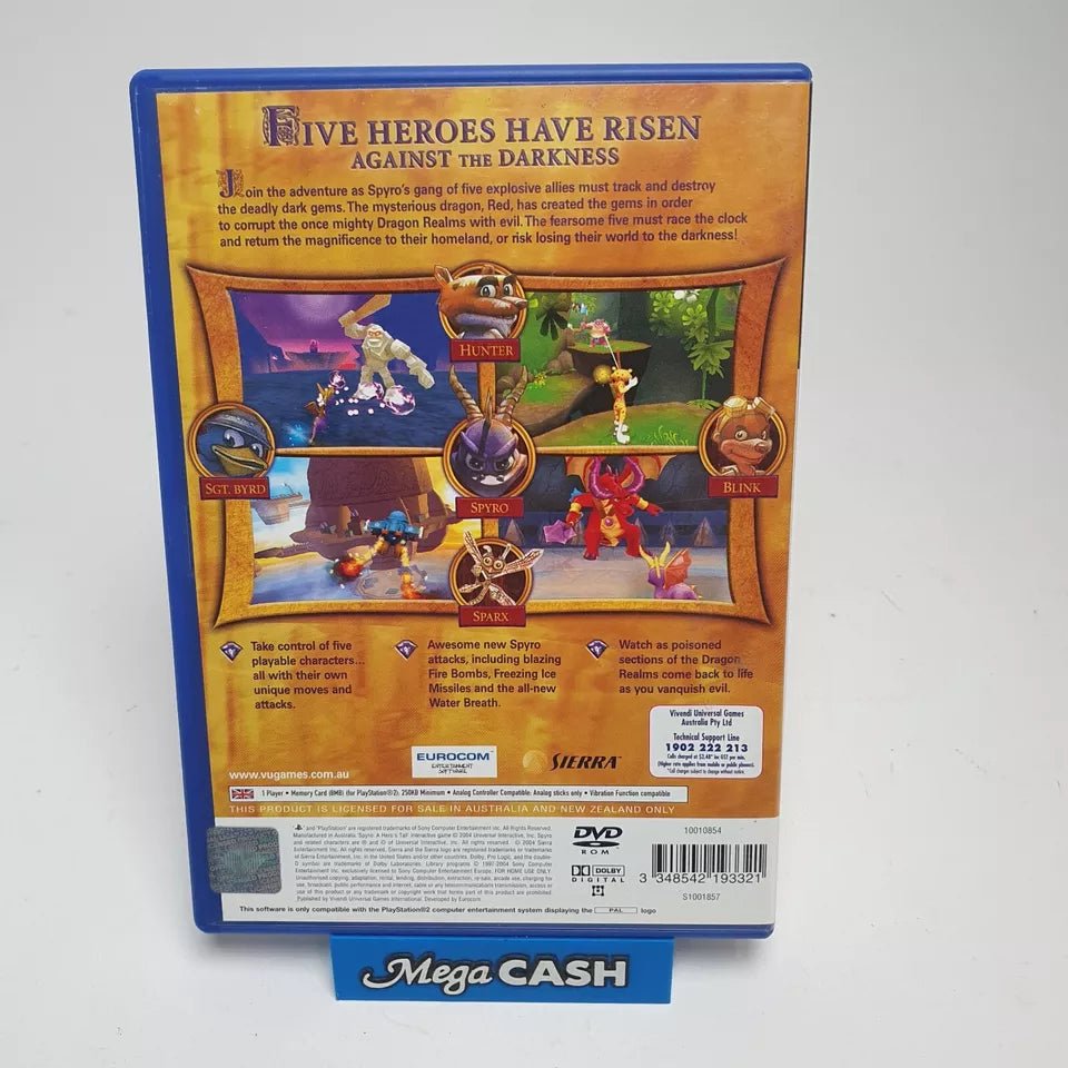 Spyro: A Hero's Tail - Platinum Disc Version - PS2 (Playstation 2) Game - Mega Cash Sydney