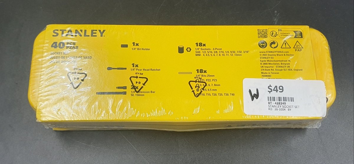 Stanley 1/4" Drive Socket Set - 40 Piece - Mega Cash Sydney