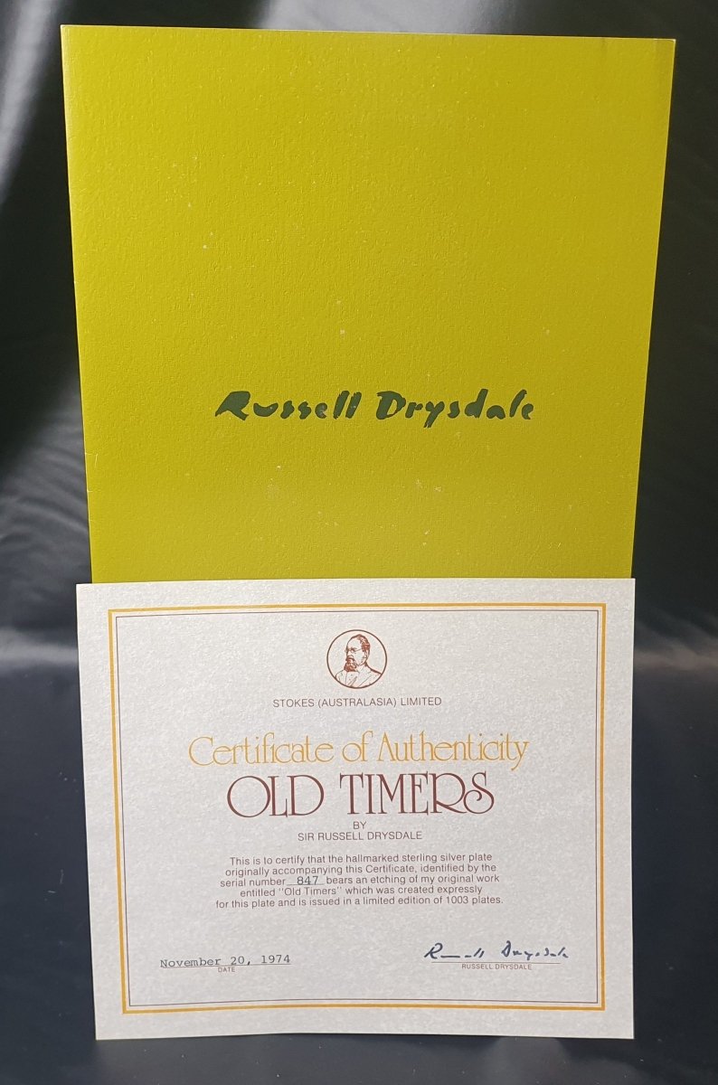 STOKES AUSTRALIASIA PLATE - ANTIQUE RUSSELL DRYSDALE THE HALLMARKED STERLING SILVER PLATE WITH CERTIFICATE - 193 grams - Mega Cash Sydney