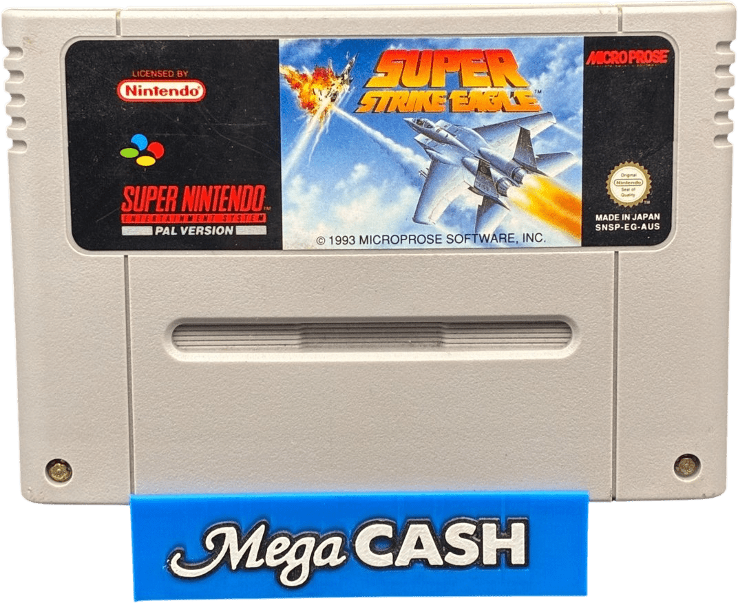 Super Nintendo (SNES) Game Cartridge - Super Strike Eagle PAL VERSION - SNSP - EG - AUS - UNTESTED - Mega Cash Sydney