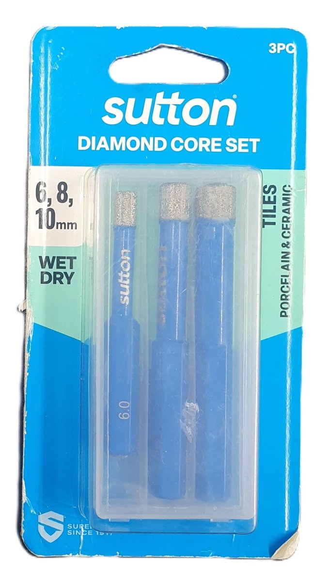 Sutton Tools 6, 8, 10mm Diamond Core 3pc Set - Mega Cash Sydney