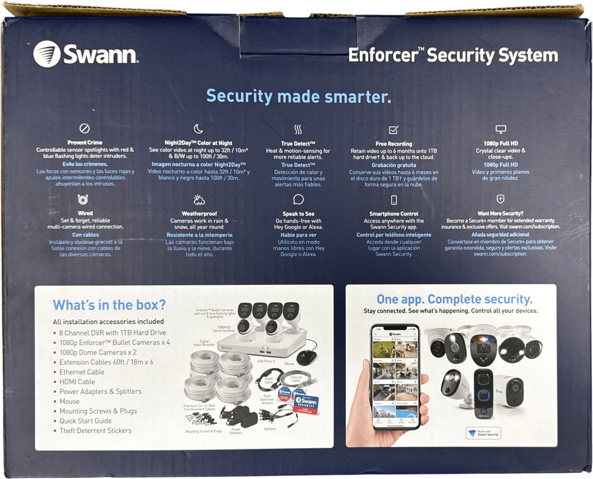 SWANN - Enforcer 8 Channel 1080p FHD DVR Security with 4 Bullet Camera and 2 Dome Camera - Mega Cash Sydney
