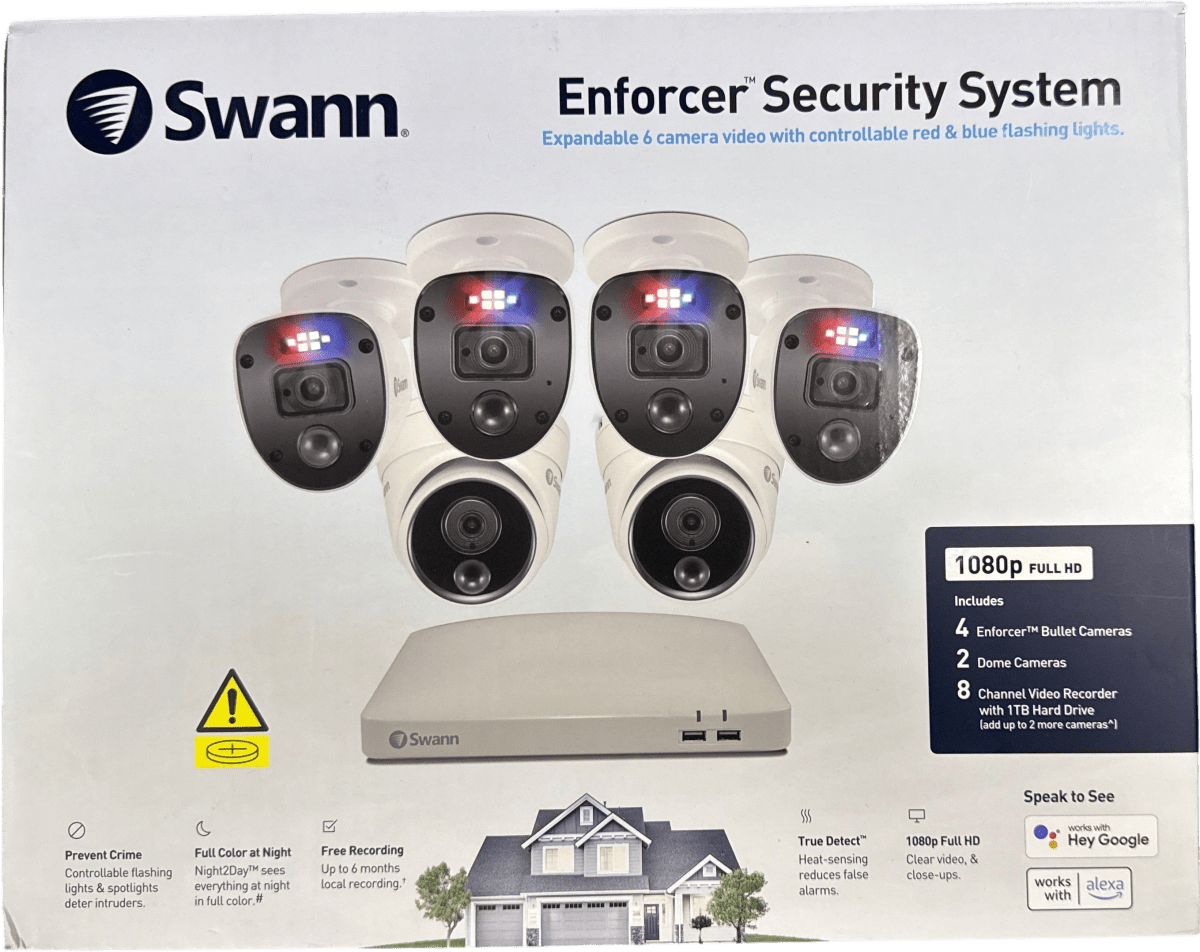 SWANN - Enforcer 8 Channel 1080p FHD DVR Security with 4 Bullet Camera and 2 Dome Camera - Mega Cash Sydney
