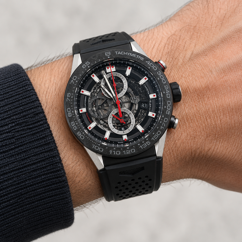 TAG Heuer Carrera Automatic 45 mm Steel coated with PVD Men's Watch - Mega Cash Sydney